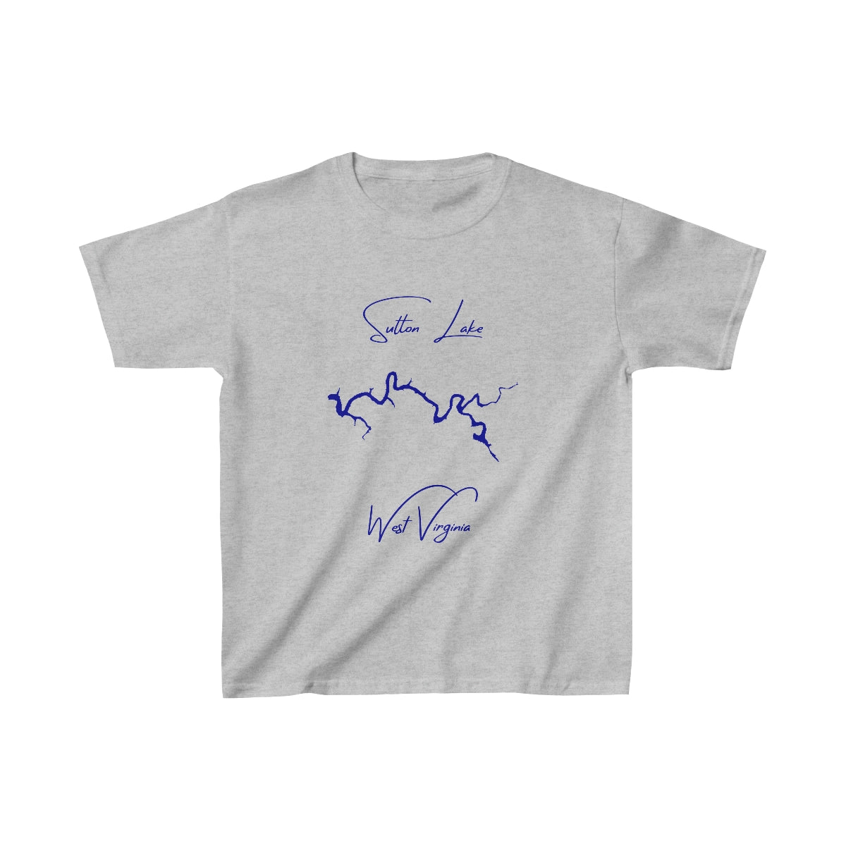 West  Virginia  Sutton  Lake  Youth  T-shirt  front  position  view  from  front  sport  grey.webp