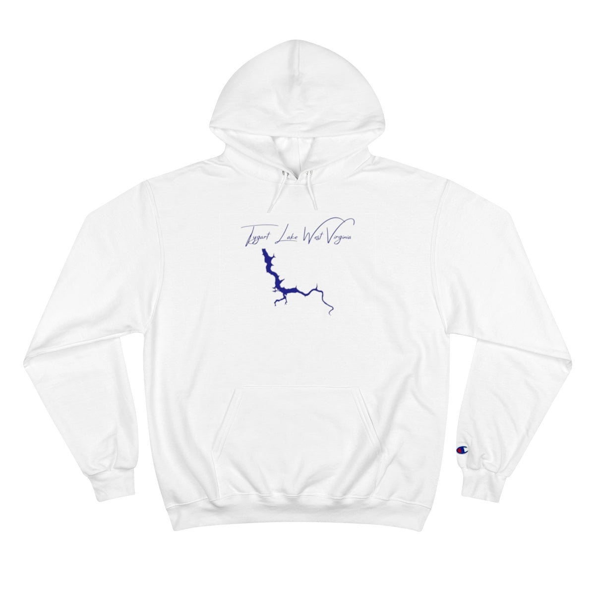 West  Virginia  Tygart  Lake  Hoodie  front  position  view  from  front  white.webp