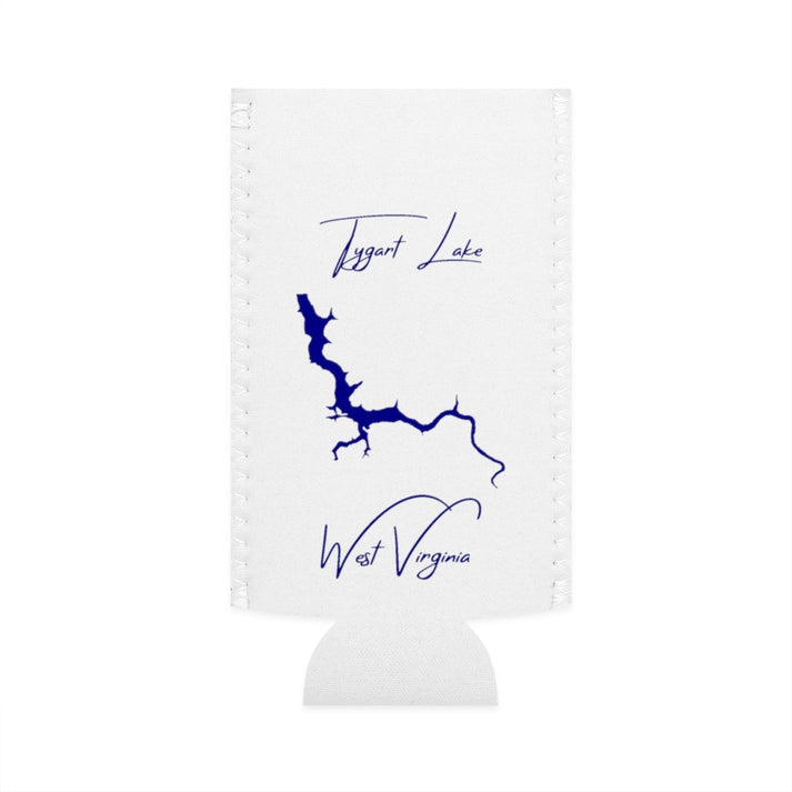 West  Virginia  Tygart  Lake  Slim  Can  Koozie  front  position  view  from  flat-front  white.webp