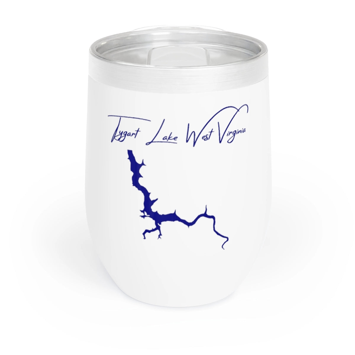 West  Virginia  Tygart  Lake  Wine  Tumbler  front  position  view  from  front  white.webp