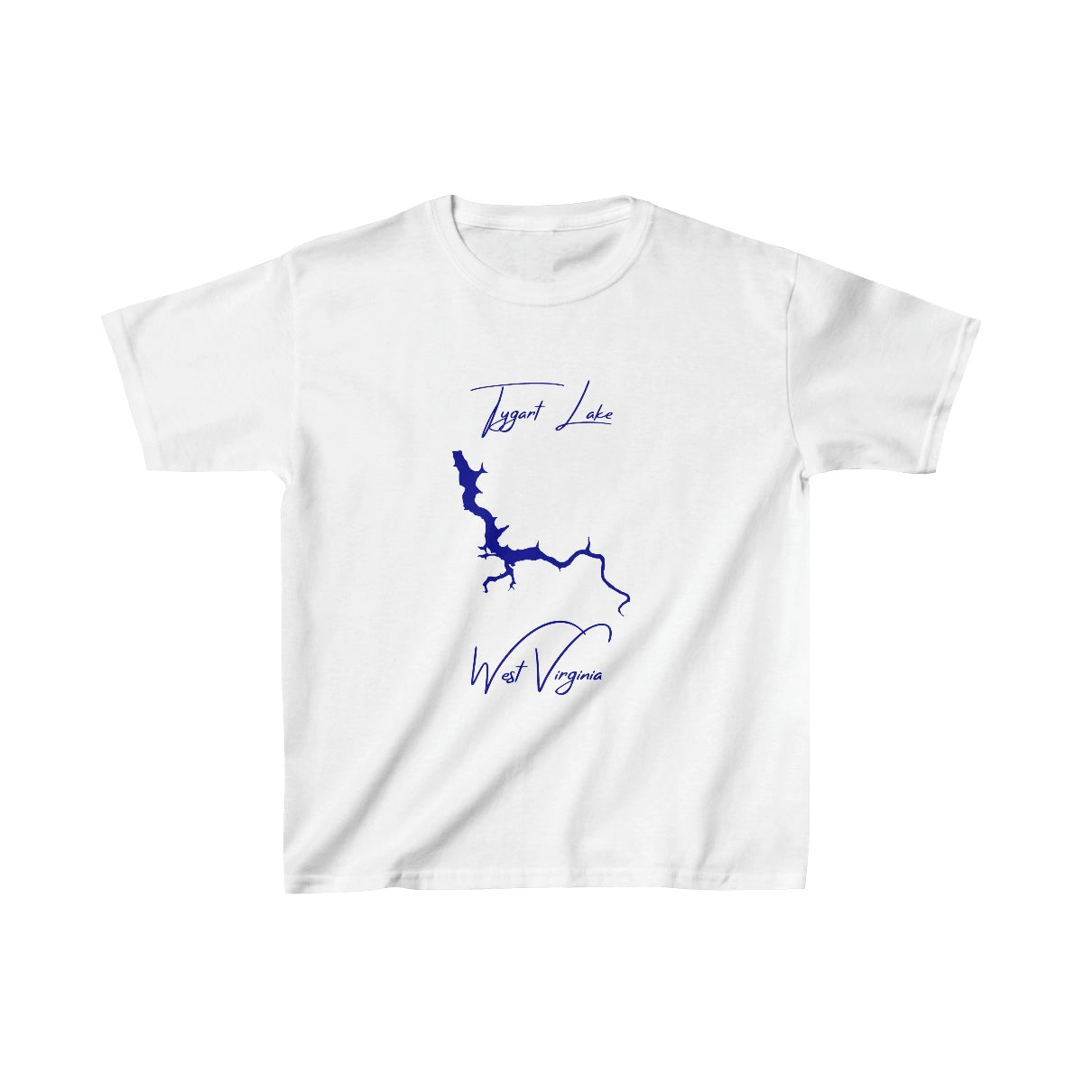 West  Virginia  Tygart  Lake  Youth  T-shirt  front  position  view  from  front  white.webp