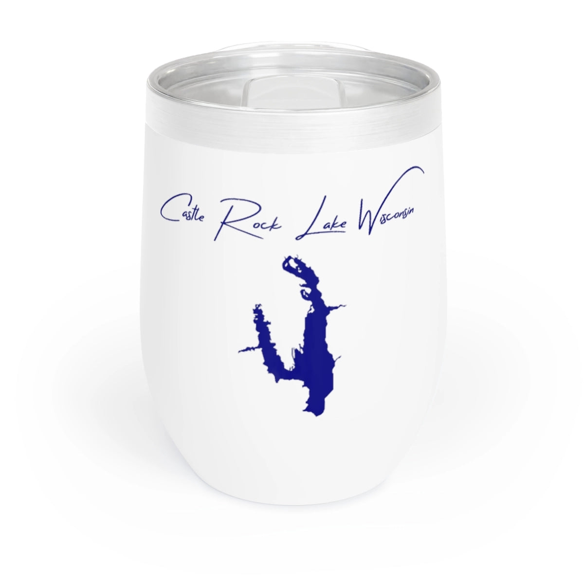 Wisconsin  Castle  Rock  Lake  Wine  Tumbler  front  position  view  from  front  white.webp