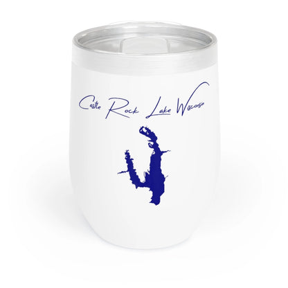 Wisconsin  Castle  Rock  Lake  Wine  Tumbler  front  position  view  from  front  white.webp