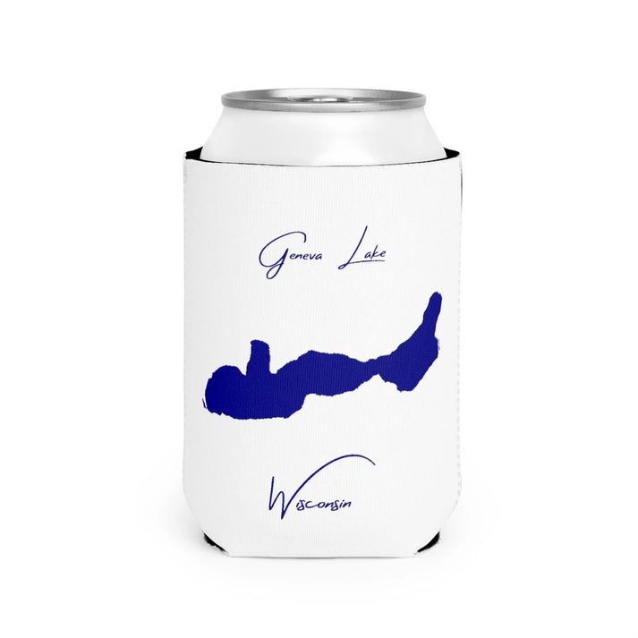 Wisconsin  Geneva  Lake  Can  Koozie  front  position  view  from  front-2  white.webp