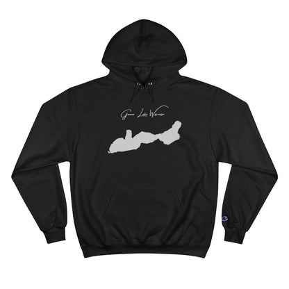 Wisconsin  Geneva  Lake  Hoodie  front  position  view  from  front  black.webp