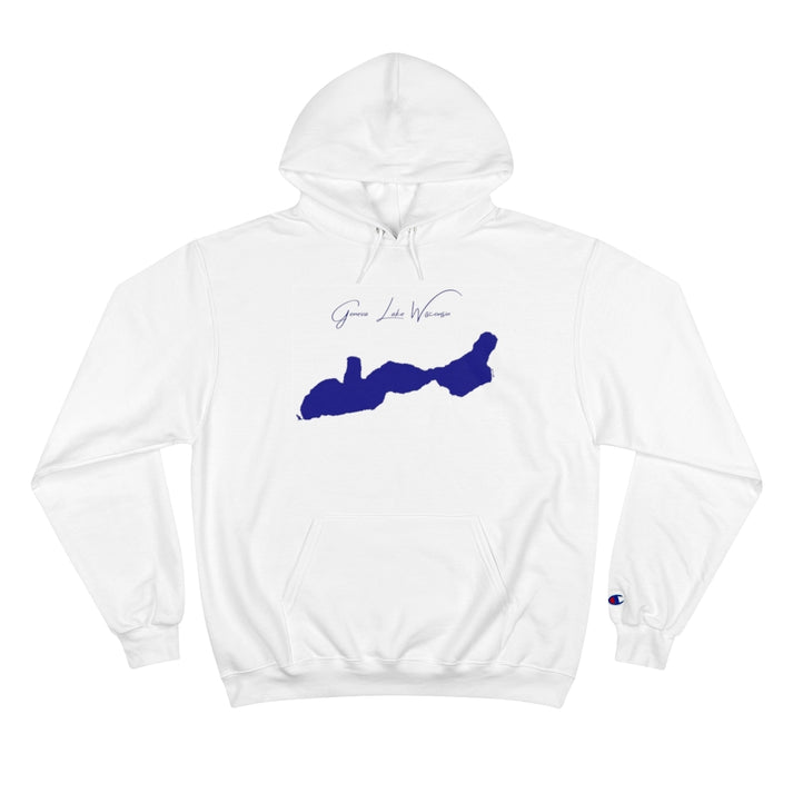 Wisconsin  Geneva  Lake  Hoodie  front  position  view  from  front  white.webp