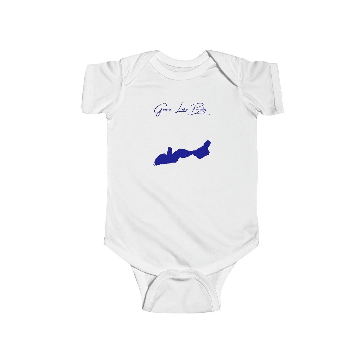 Wisconsin  Geneva  Lake  Onesie  front  position  view  from  front  white.webp