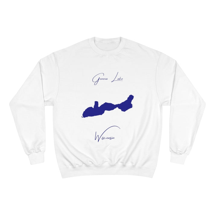 Wisconsin  Geneva  Lake  Sweatshirt  front  position  view  from  front  white.webp