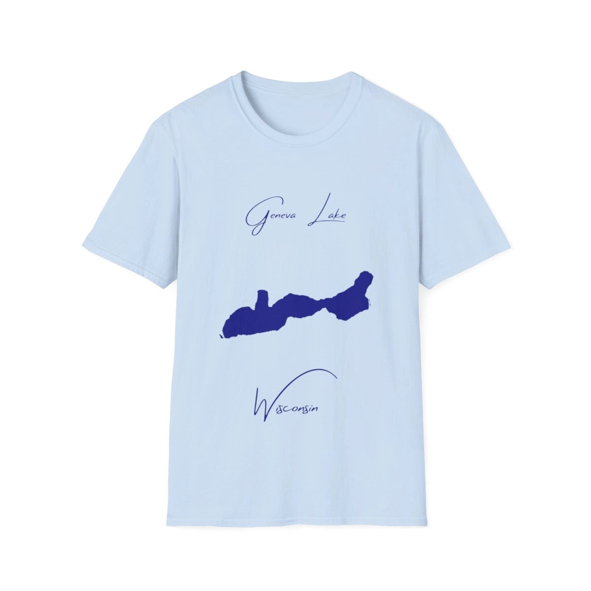 Wisconsin  Geneva  Lake  T-shirt  front  position  view  from  front  light  blue.webp