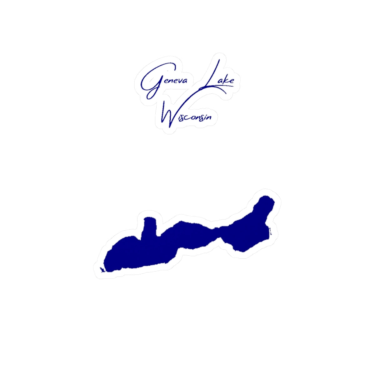 Wisconsin  Geneva  Lake  Vinyl  Decal  other  position  view  from  front  4  x  6.webp