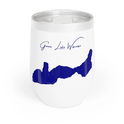 Wisconsin  Geneva  Lake  Wine  Tumbler  front  position  view  from  front  white.webp