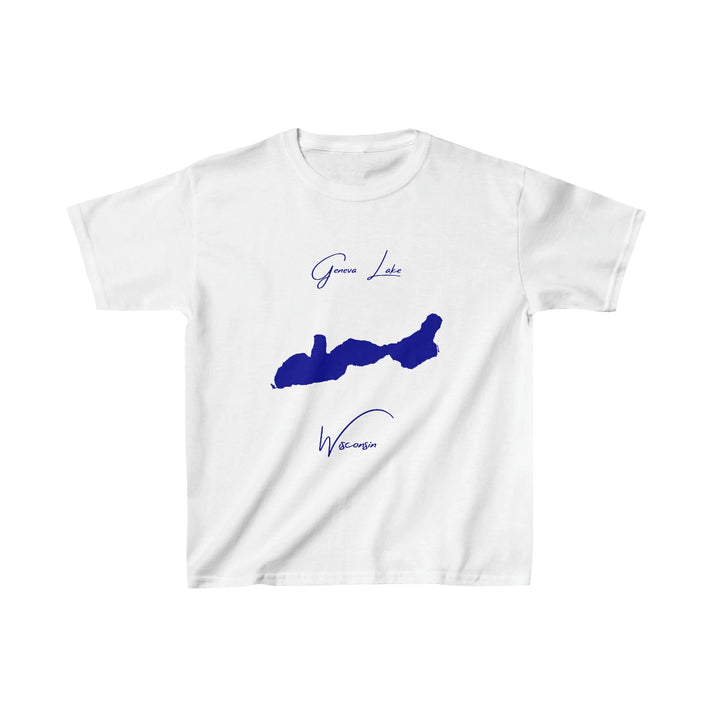 Wisconsin  Geneva  Lake  Youth  T-shirt  front  position  view  from  front  white.webp