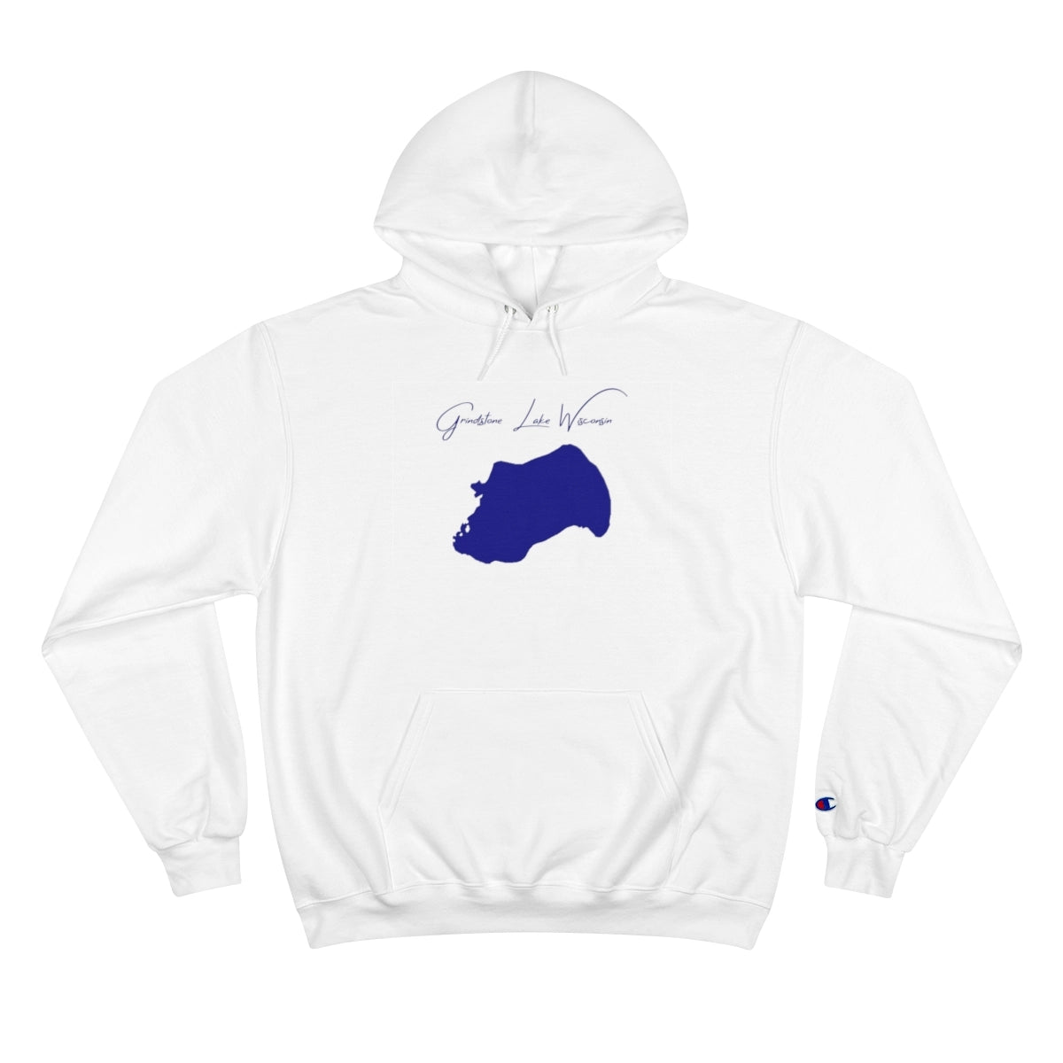 Wisconsin  Grindstone  Lake  Hoodie  front  position  view  from  front  white.webp