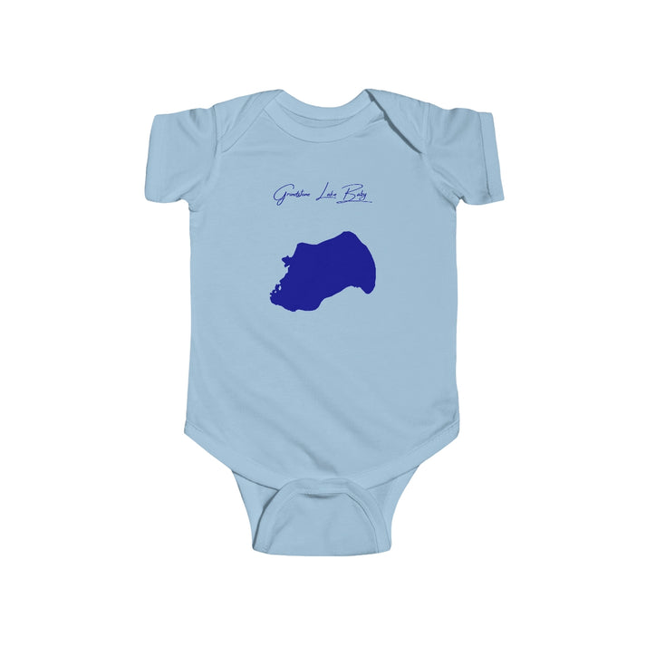 Wisconsin  Grindstone  Lake  Onesie  front  position  view  from  front  light  blue.webp