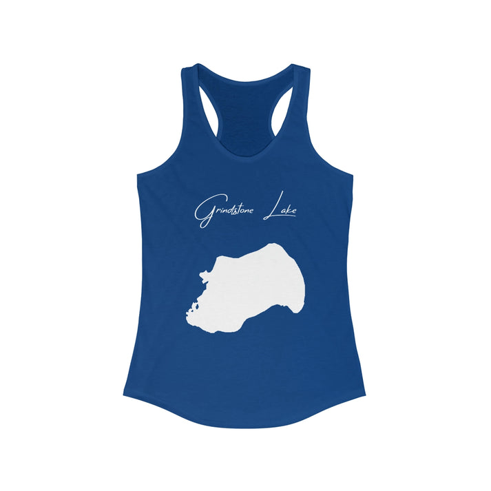 Wisconsin  Grindstone  Lake  Racerback-Tank  front  position  view  from  front  solid  royal.webp
