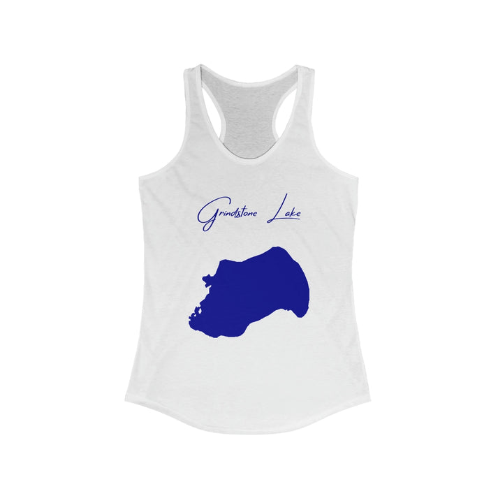 Wisconsin  Grindstone  Lake  Racerback-Tank  front  position  view  from  front  solid  white.webp