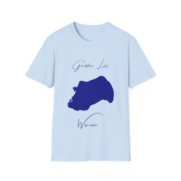 Wisconsin  Grindstone  Lake  T-shirt  front  position  view  from  front  light  blue.webp