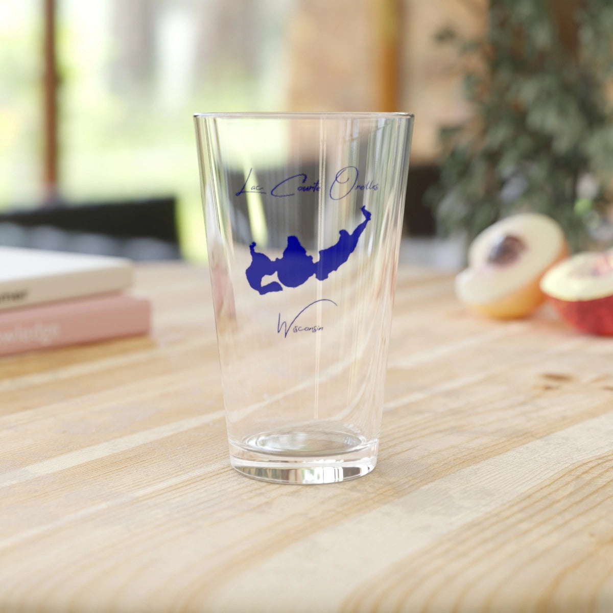 Wisconsin  Lac  Courte  Oreilles  16oz  Pint  Glass  front  position  view  from  context-2  16oz.webp