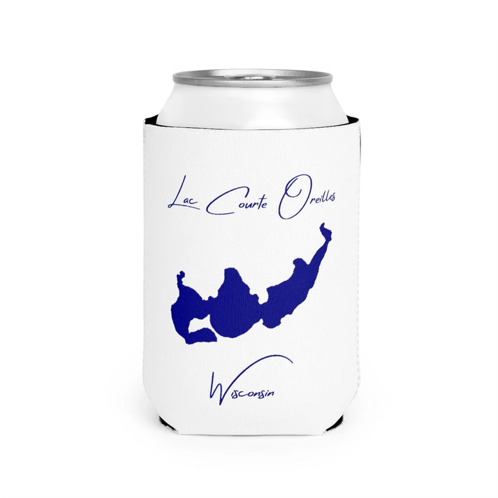 Wisconsin  Lac  Courte  Oreilles  Can  Koozie  front  position  view  from  front-2  white.webp