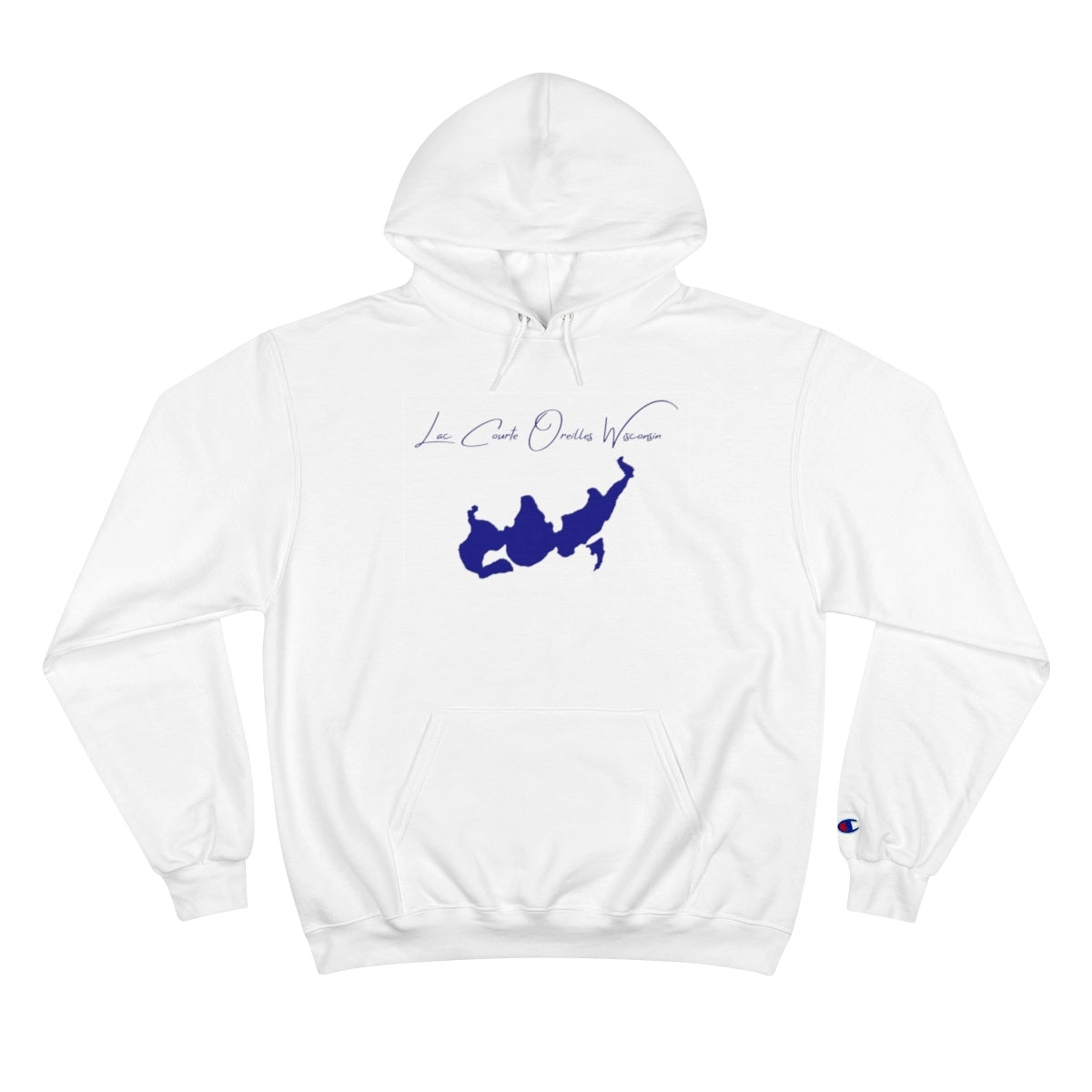 Wisconsin  Lac  Courte  Oreilles  Hoodie  front  position  view  from  front  white.webp