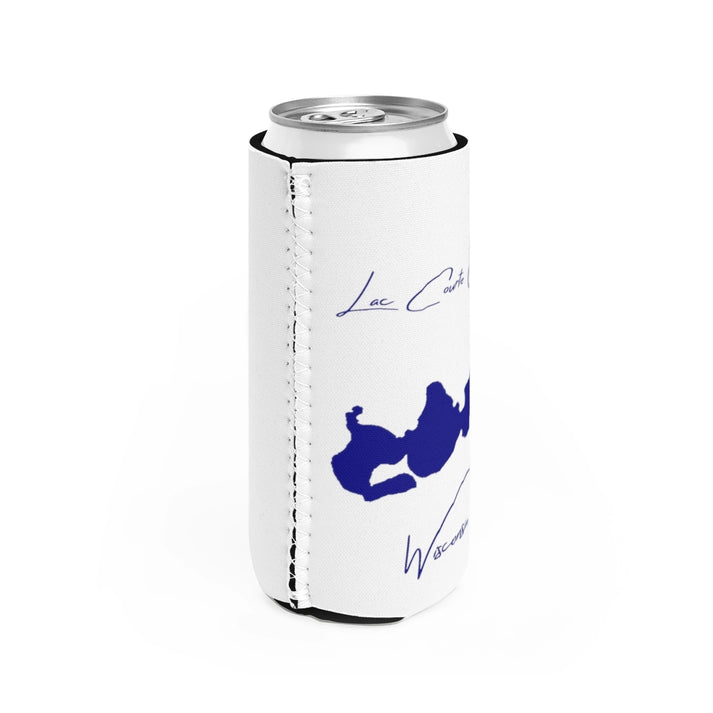 Wisconsin  Lac  Courte  Oreilles  Slim  Can  Koozie  all  position  view  from  right  white.webp