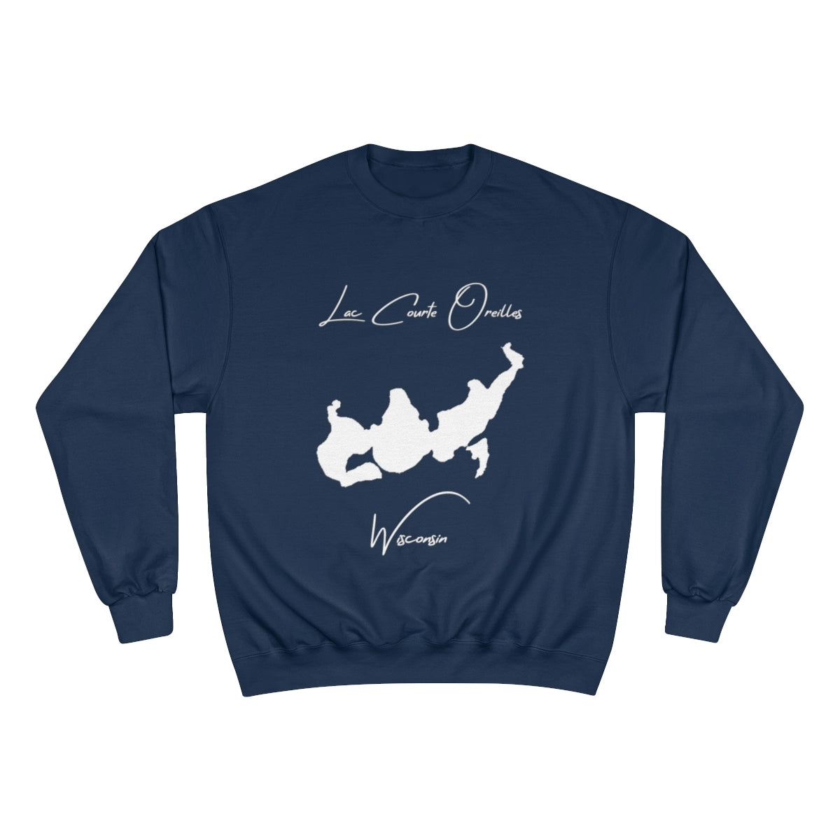 Wisconsin  Lac  Courte  Oreilles  Sweatshirt  front  position  view  from  front  navy.webp