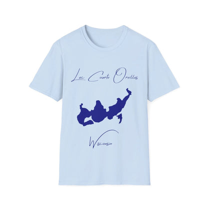 Wisconsin  Lac  Courte  Oreilles  T-shirt  front  position  view  from  front  light  blue.webp
