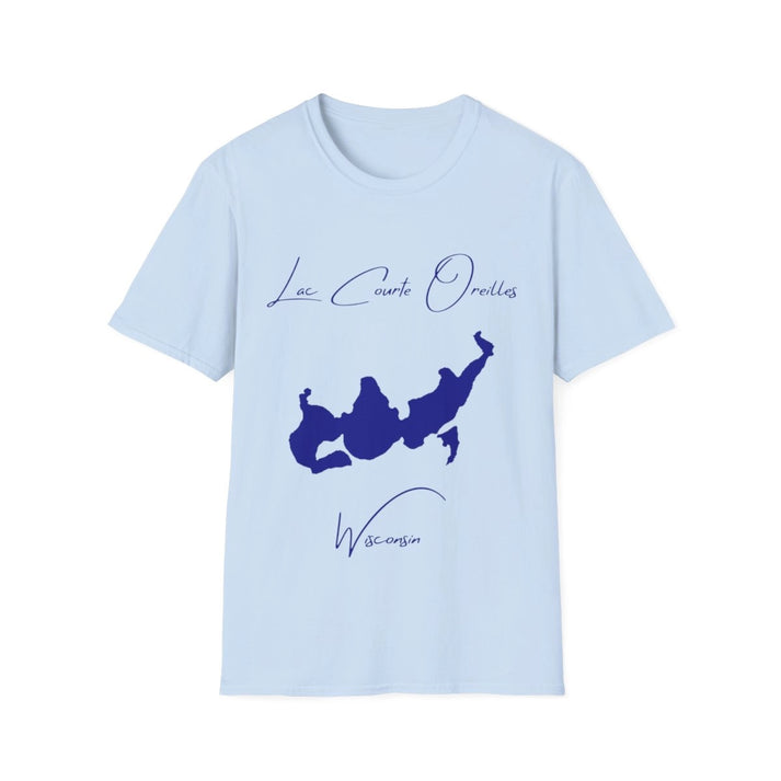 Wisconsin  Lac  Courte  Oreilles  T-shirt  front  position  view  from  front  light  blue.webp