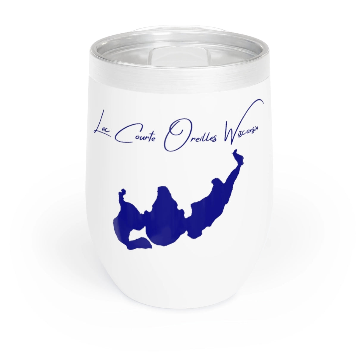 Wisconsin  Lac  Courte  Oreilles  Wine  Tumbler  front  position  view  from  front  white.webp