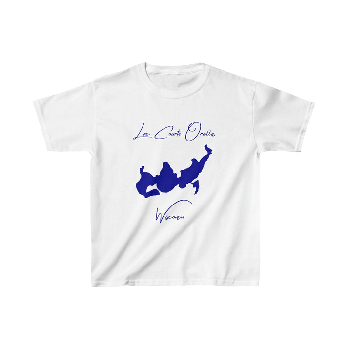 Wisconsin  Lac  Courte  Oreilles  Youth  T-shirt  front  position  view  from  front  white.webp