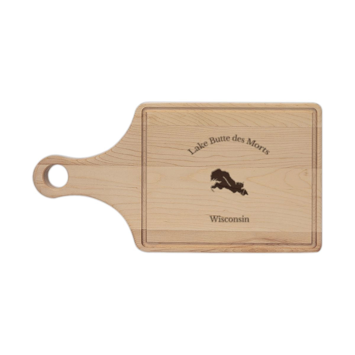 Wisconsin  Lake  Butte  des  Morts  Engraved  Cutting  Board  front  position  view  from  front  maple.webp