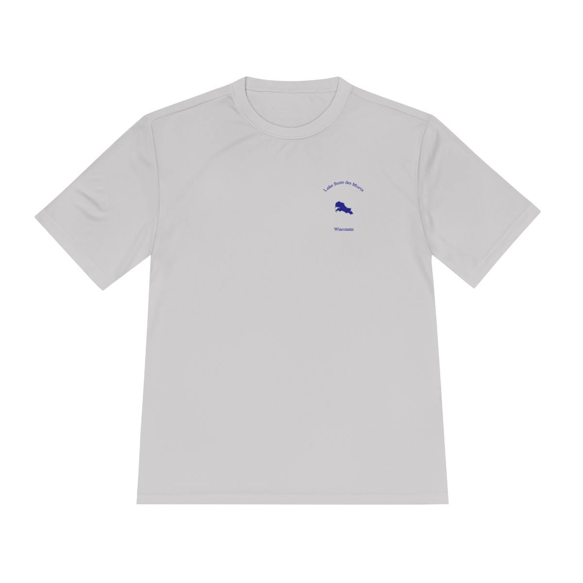 Wisconsin  Lake  Butte  des  Morts  Moisture  Wicking  Tee  front  position  view  from  front  silver.webp