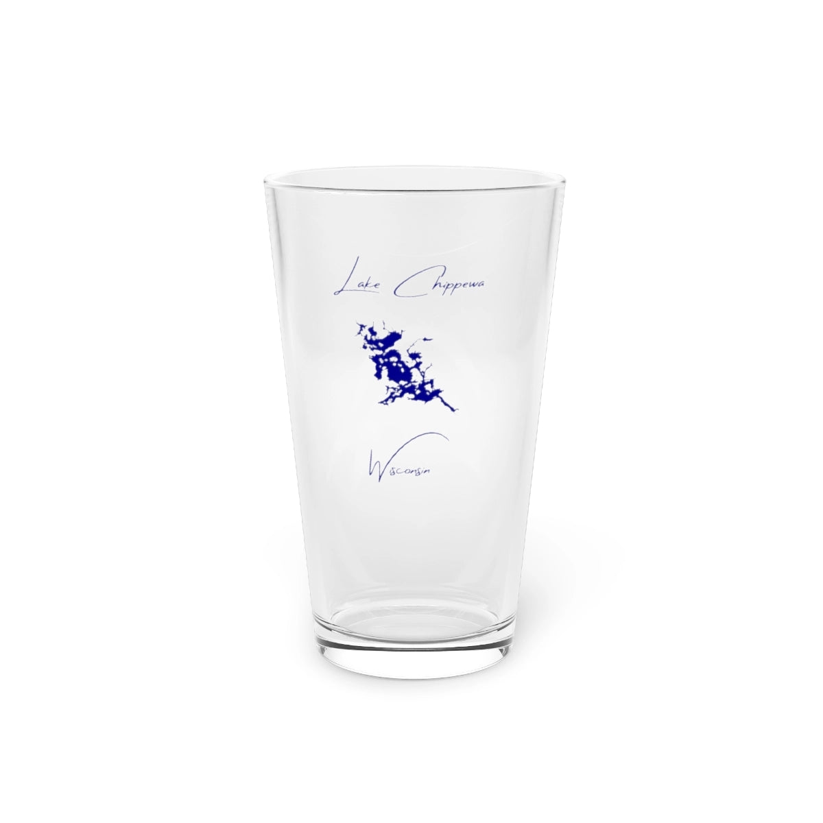 Wisconsin  Lake  Chippewa  16oz  Pint  Glass  front  position  view  from  front  16oz.webp