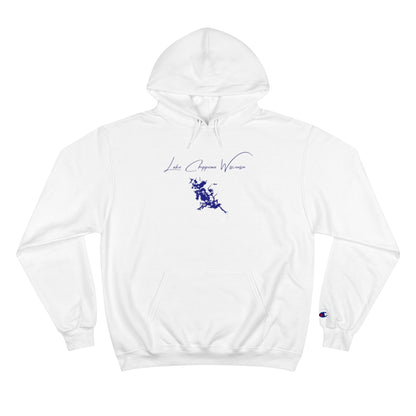 Wisconsin  Lake  Chippewa  Hoodie  front  position  view  from  front  white.webp