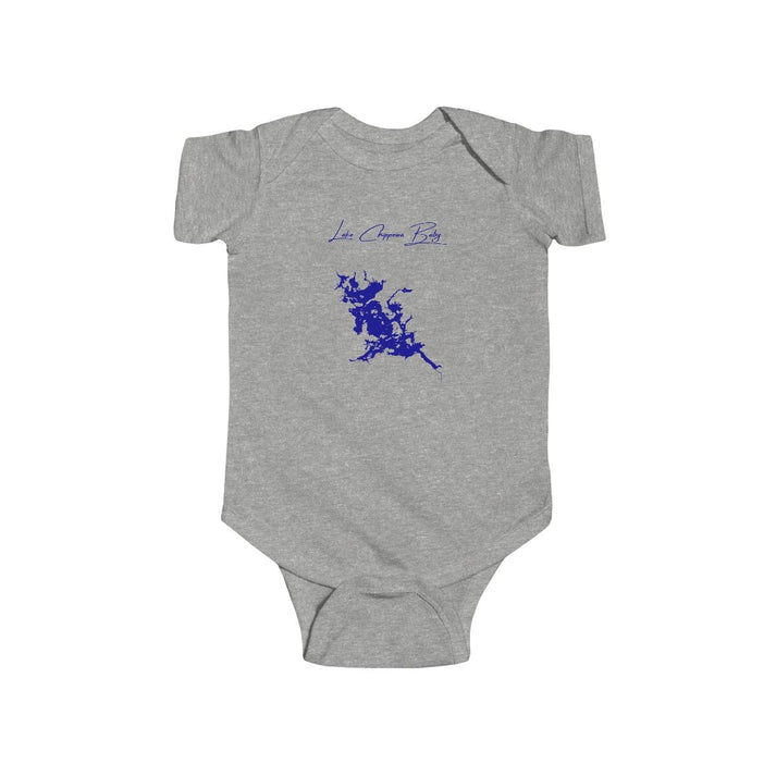 Wisconsin  Lake  Chippewa  Onesie  front  position  view  from  front  heather.webp