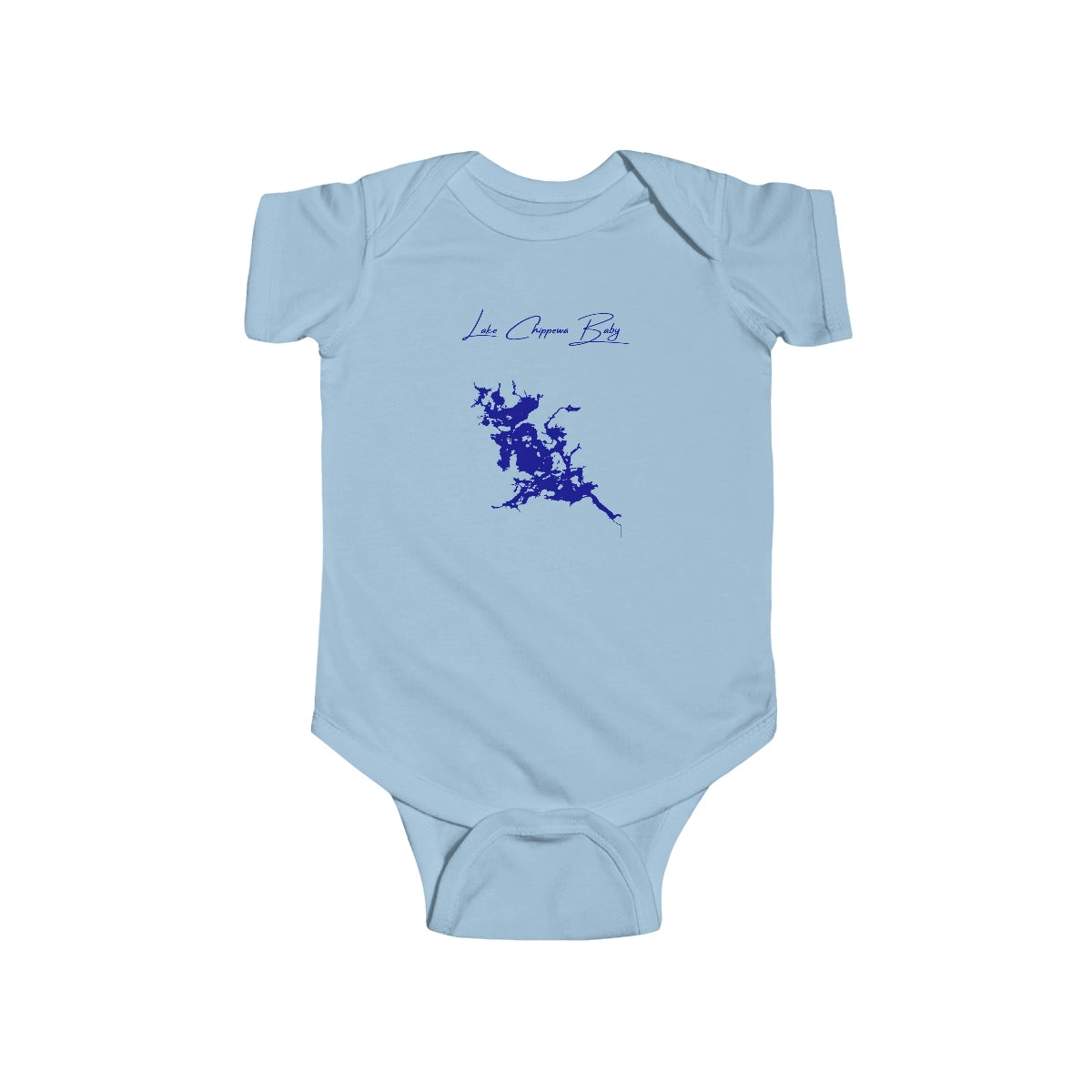 Wisconsin  Lake  Chippewa  Onesie  front  position  view  from  front  light  blue.webp