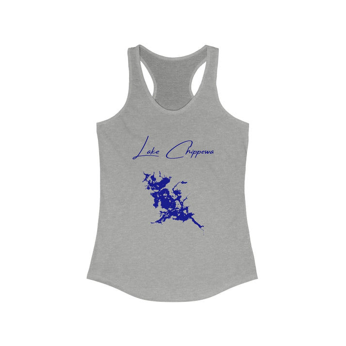 Wisconsin  Lake  Chippewa  Racerback-Tank  front  position  view  from  front  heather  grey.webp