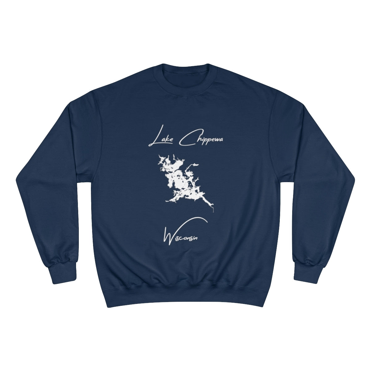 Wisconsin  Lake  Chippewa  Sweatshirt  front  position  view  from  front  navy.webp