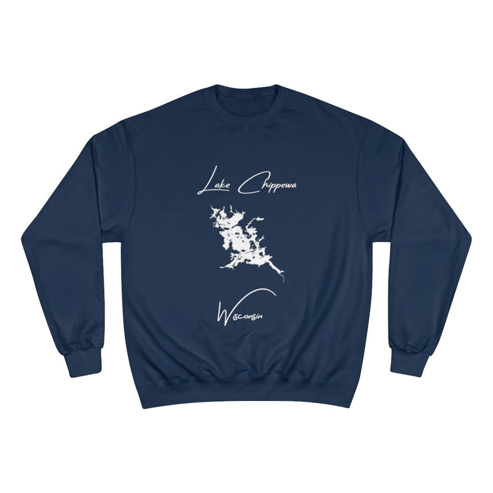 Wisconsin  Lake  Chippewa  Sweatshirt  front  position  view  from  front  navy.webp