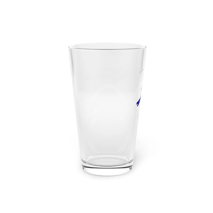 Wisconsin  Lake  Delavan  16oz  Pint  Glass  front  position  view  from  left  16oz.webp