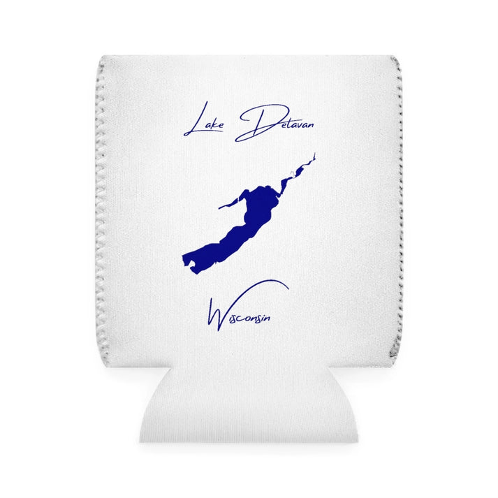 Wisconsin  Lake  Delavan  Can  Koozie  front  position  view  from  front-1  white.webp