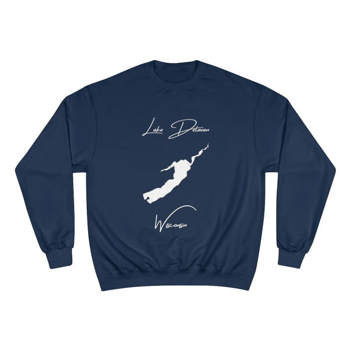Wisconsin  Lake  Delavan  Sweatshirt  front  position  view  from  front  navy.webp