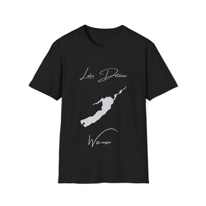 Wisconsin  Lake  Delavan  T-shirt  front  position  view  from  front  black.webp