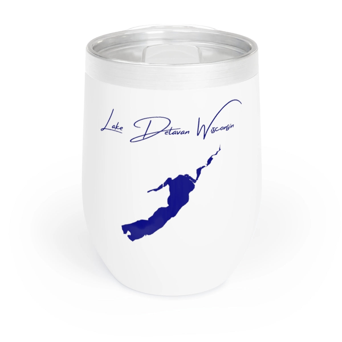 Wisconsin  Lake  Delavan  Wine  Tumbler  front  position  view  from  front  white.webp