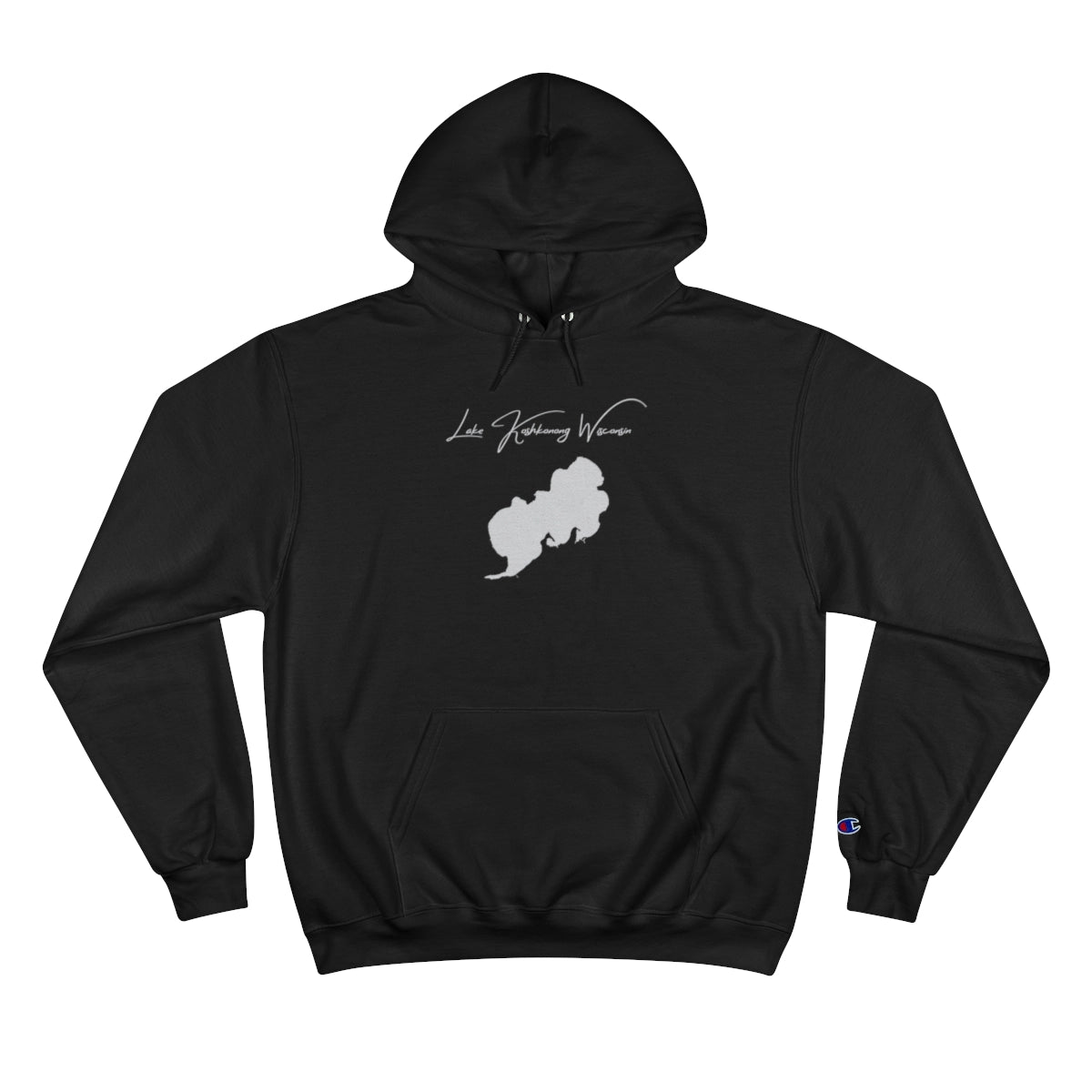 Wisconsin  Lake  Koshkonong  Hoodie  front  position  view  from  front  black.webp