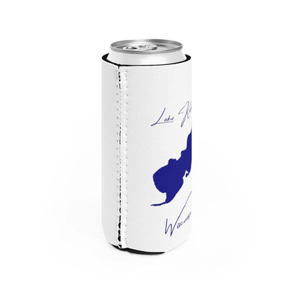 Wisconsin  Lake  Koshkonong  Slim  Can  Koozie  all  position  view  from  right  white.webp