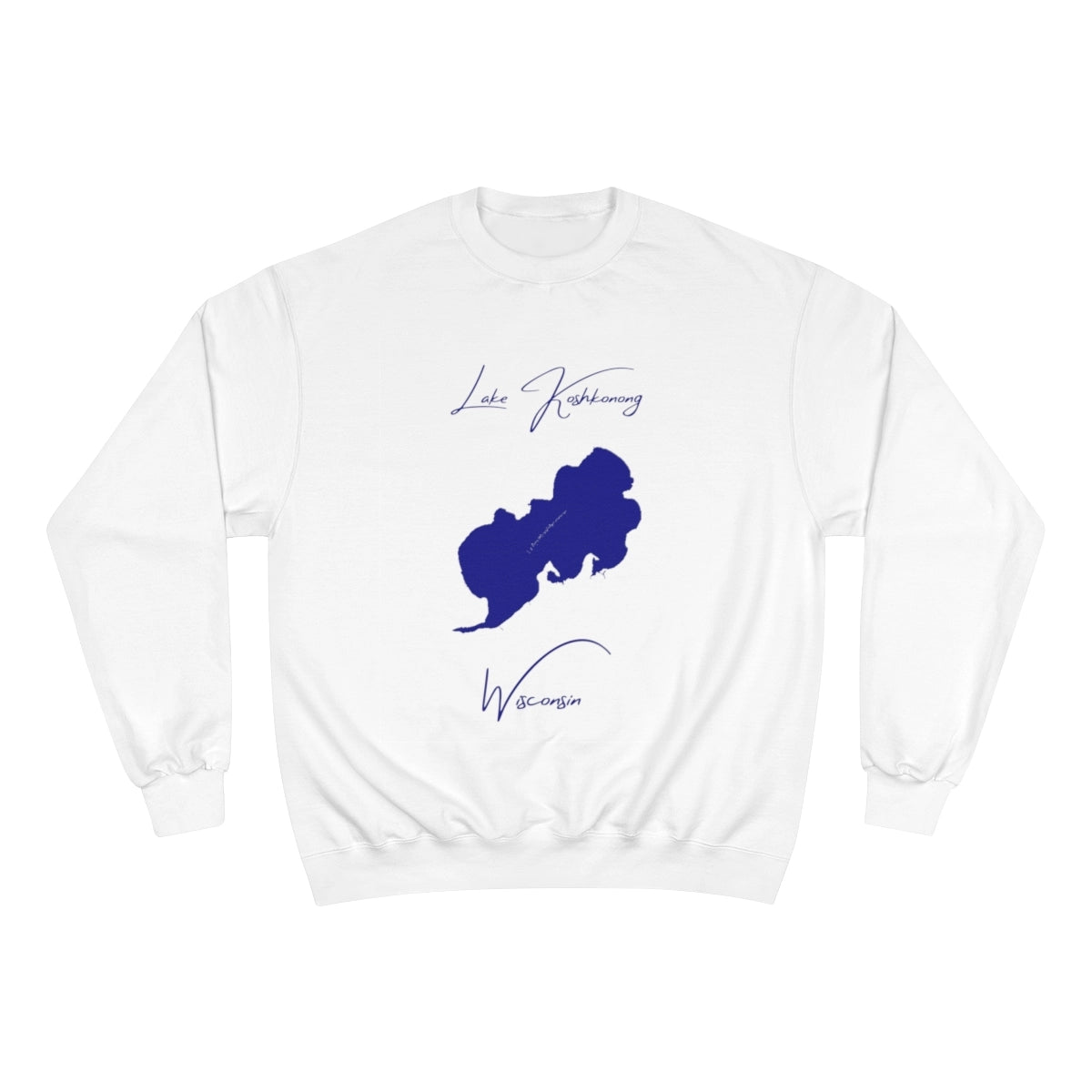 Wisconsin  Lake  Koshkonong  Sweatshirt  front  position  view  from  front  white.webp
