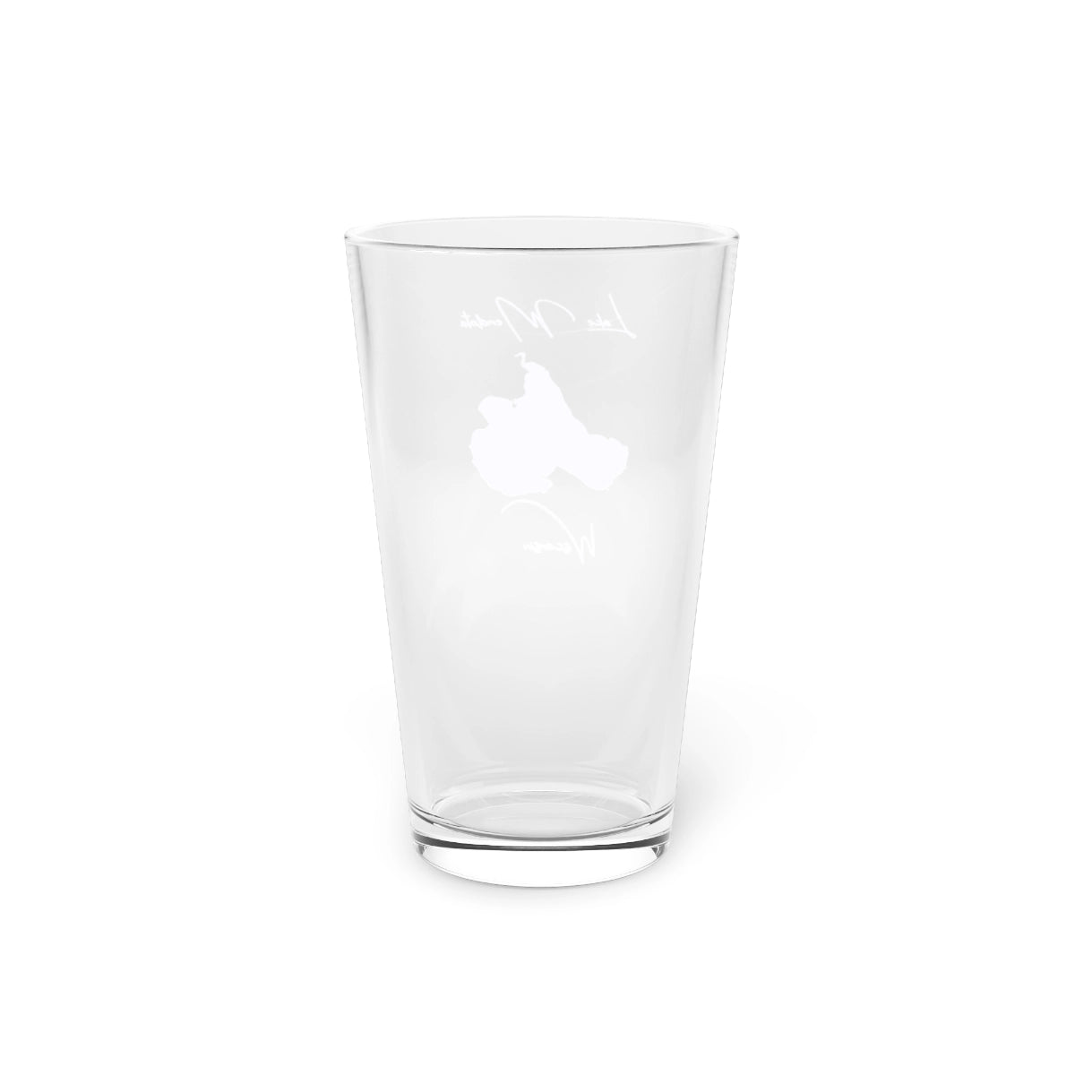 Wisconsin  Lake  Mendota  16oz  Pint  Glass  front  position  view  from  back  16oz.webp