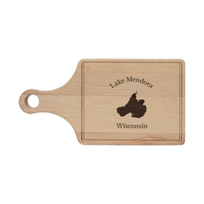 Wisconsin  Lake  Mendota  Engraved  Cutting  Board  front  position  view  from  front  maple.webp
