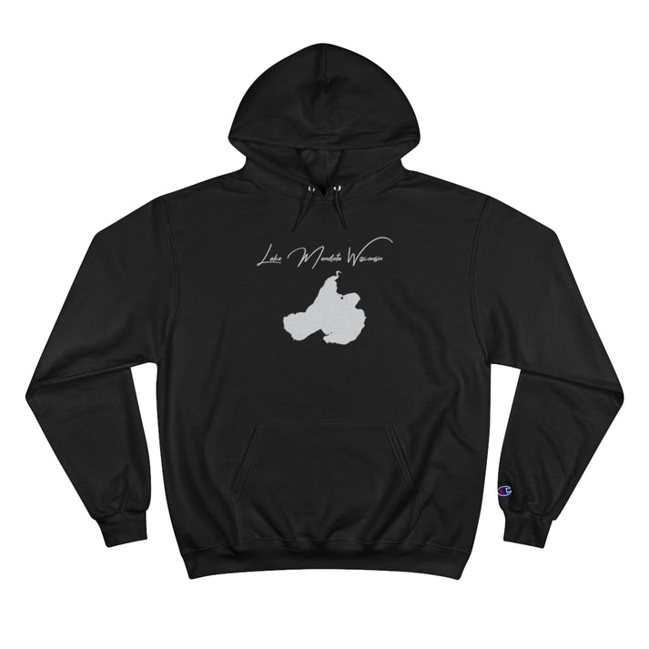 Wisconsin  Lake  Mendota  Hoodie  front  position  view  from  front  black.webp
